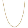 18" 14k Yellow Gold 2.25mm Flat Figaro Chain Necklace