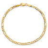 7" 14k Yellow Gold 3mm Flat Figaro Chain Bracelet