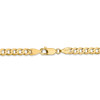 16" 14k Yellow Gold 4.5mm Open Concave Curb Chain Necklace