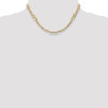 16" 14k Yellow Gold 4.5mm Open Concave Curb Chain Necklace