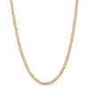 16" 14k Yellow Gold 4.5mm Open Concave Curb Chain Necklace