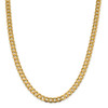 24" 14k Yellow Gold 7.5mm Open Concave Curb Chain Necklace