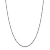 24" 14k White Gold 3mm Diamond-cut Round Open Link Cable Chain Necklace
