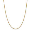 24" 14k Yellow Gold 3mm Diamond-cut Round Open Link Cable Chain Necklace