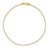 9" 14k Yellow Gold 1.2mm Diamond-cut Beaded Chain Anklet