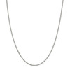 22" Rhodium-plated Sterling Silver 1.7mm Diamond-cut Rope Chain Necklace w/4in ext.