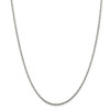 16" Rhodium-plated Sterling Silver 1.85mm Diamond-cut Rope Chain Necklace