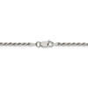 18" Rhodium-plated Sterling Silver 2.25mm Diamond-cut Rope Chain Necklace