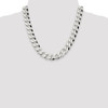 20" Sterling Silver 14mm Beveled Curb Chain Necklace