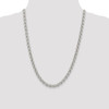 24" Sterling Silver 6.5mm Semi-solid Rolo Chain Necklace