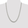 24" Sterling Silver 9.5mm Semi-solid Rolo Chain Necklace