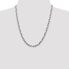 22" Sterling Silver Antiqued 4.8mm Elongated Open Link Chain Necklace