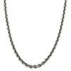 22" Sterling Silver Antiqued 7.0mm Diamond-cut Elongated Open Link Chain Necklace