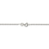 24" Rhodium-plated Sterling Silver 1.3mm Loose Rope Chain Necklace