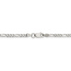 18" Sterling Silver 3mm Pave Flat Figaro Chain Necklace