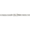 20" Sterling Silver 3mm Pave Flat Figaro Chain Necklace