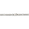 20" Sterling Silver 4mm Pave Flat Figaro Chain Necklace
