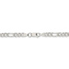 18" Sterling Silver 5.5mm Pave Flat Figaro Chain Necklace