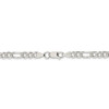 20" Sterling Silver 5.5mm Pave Flat Figaro Chain Necklace