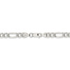 24" Sterling Silver 7mm Pave Flat Figaro Chain Necklace