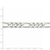 26" Sterling Silver 10.5mm Pave Flat Figaro Chain Necklace