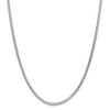 20" Sterling Silver 3.4mm Diamond-cut Square Franco Chain Necklace