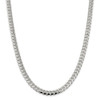 24" Sterling Silver 7.35mm Domed w/ Side Diamond-cut Curb Chain Necklace