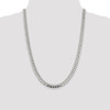 24" Sterling Silver 7.35mm Domed w/ Side Diamond-cut Curb Chain Necklace