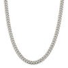 26" Sterling Silver 8.5mm Domed w/ Side Diamond-cut Curb Chain Necklace