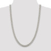 26" Sterling Silver 8.5mm Domed w/ Side Diamond-cut Curb Chain Necklace