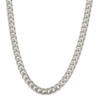 20" Sterling Silver 10.5mm Domed w/ Side Diamond-cut Curb Chain Necklace