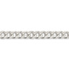 22" Sterling Silver 10.5mm Domed w/ Side Diamond-cut Curb Chain Necklace