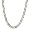 24" Sterling Silver 10.5mm Domed w/ Side Diamond-cut Curb Chain Necklace