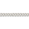 26" Sterling Silver 10.5mm Domed w/ Side Diamond-cut Curb Chain Necklace