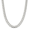 22" Sterling Silver 11mm Domed w/ Side Diamond-cut Curb Chain Necklace