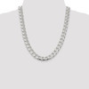 22" Sterling Silver 11mm Domed w/ Side Diamond-cut Curb Chain Necklace