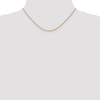 16" 14k Rose Gold 1mm Diamond-cut Machine-made Rope Chain Necklace