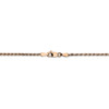 20" 14k Rose Gold 1.8mm Diamond-cut Machine-made Rope Chain Necklace