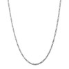 18" 14k White Gold 2.75mm Flat Figaro Chain Necklace