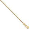 7" 14k Yellow Gold 1.15mm Diamond-cut Machine-made Rope Chain Bracelet