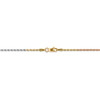 9" 14k Tri-color Gold 1.5mm Diamond-cut Rope Chain Anklet