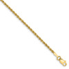 6" 14k Yellow Gold 1.75mm Diamond-cut Rope with Lobster Clasp Chain Bracelet