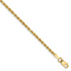 10" 14k Yellow Gold 2mm Diamond-cut Rope Chain Anklet