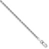 7" 14k White Gold 2mm Diamond-cut Rope with Lobster Clasp Chain Bracelet