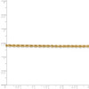10" 14k Yellow Gold 2.25mm Diamond-cut Rope Chain Anklet
