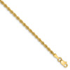 9" 14k Yellow Gold 2.5mm Regular Rope Chain Anklet