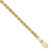 7" 14k Yellow Gold 3mm Diamond-cut Rope with Lobster Clasp Chain Bracelet