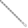 9" 14k White Gold 4mm Diamond-cut Rope with Lobster Clasp Chain Bracelet