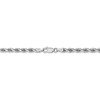 8" 14k White Gold 4mm Diamond-cut Rope with Lobster Clasp Chain Bracelet