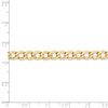 7" 14k Yellow Gold 5.25mm Semi-Solid Curb Chain Bracelet